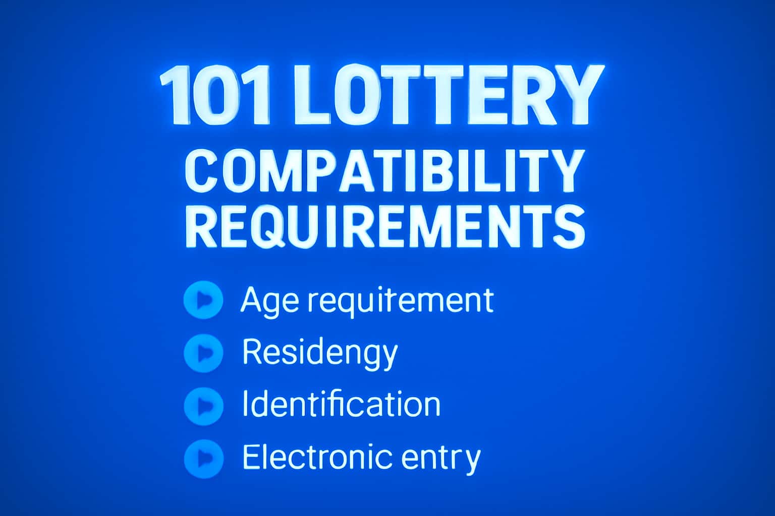 An informative visual representation of the compatibility requirements for 101 Lottery app.