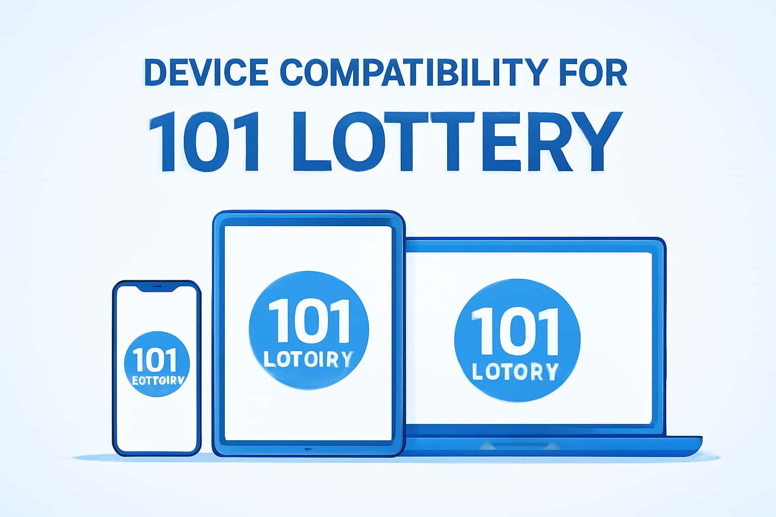 A futuristic representation of Device Compatibility for 101 Lottery with clear text.