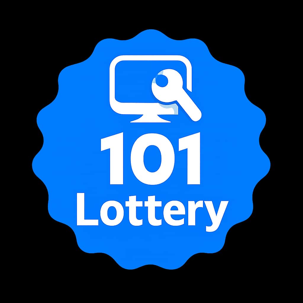 A badge illustrating help for the login process of the 101 Lottery app.