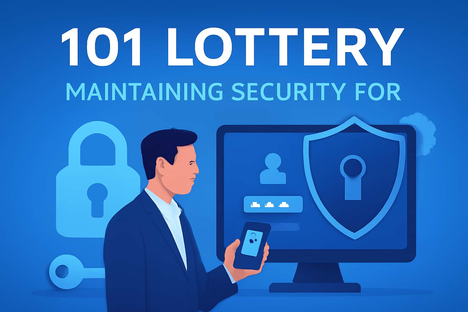 An educational scene illustrating the process of maintaining security for 101 Lottery.
