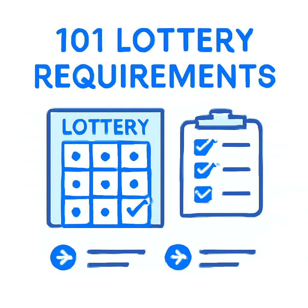 An illustrative diagram outlining the key requirements for using 101 Lottery.
