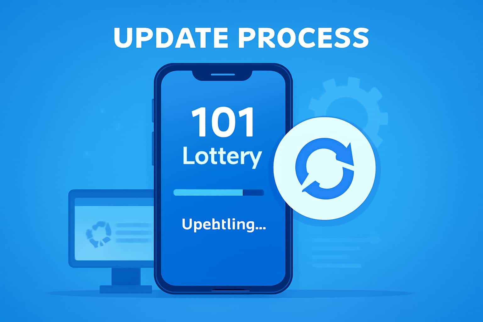Informative illustration of the update process for the 101 Lottery app.