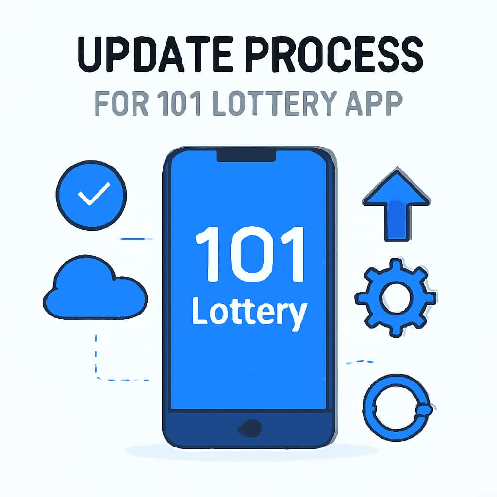 Diagram illustrating steps for updating the 101 Lottery app.